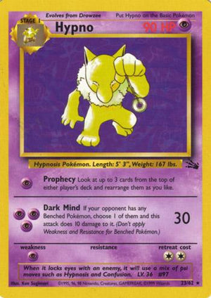 Hypno 23/62  - Unlimited Fossil - Rare