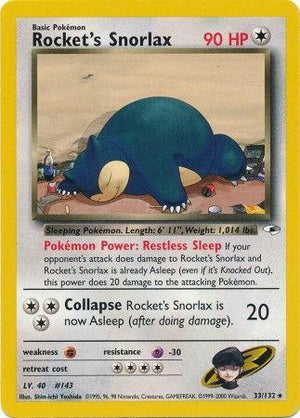 Rocket's Snorlax 33/132  - Unlimited Gym Heroes - Rare