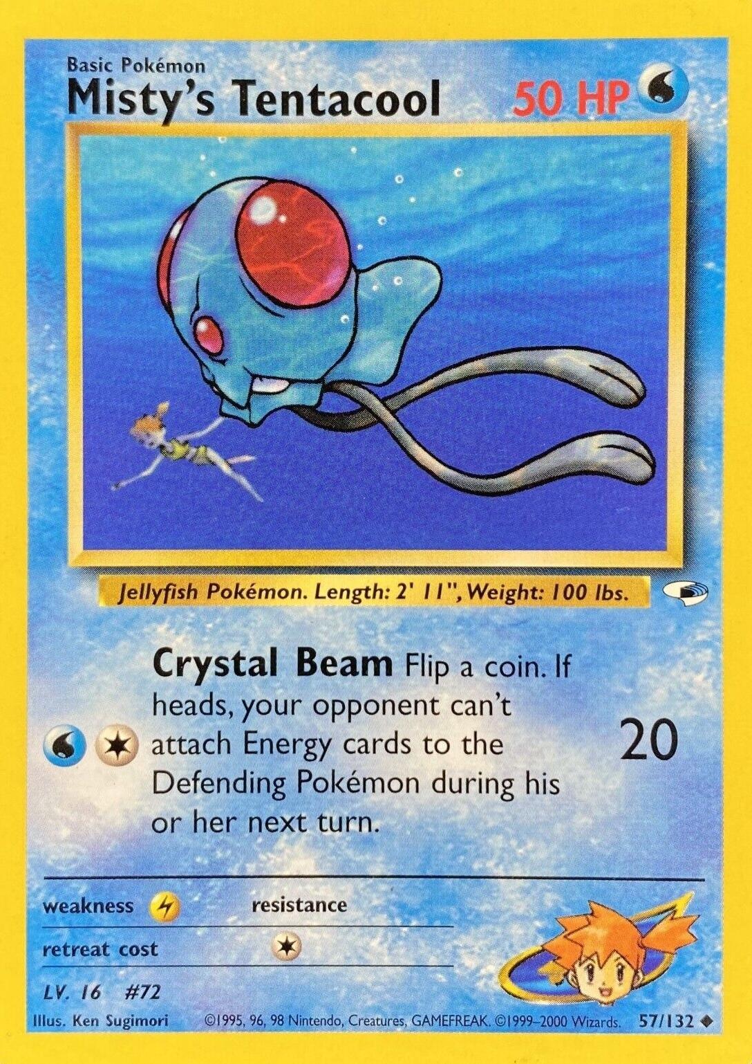 Misty's Tentacool 57/132  - Unlimited Gym Heroes - Uncommon
