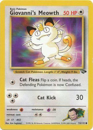 Giovanni's Meowth 74/132  - Unlimited Gym Challenge - Common