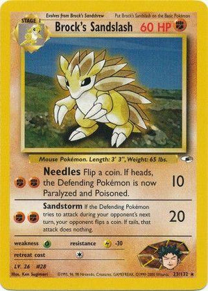 Brock's Sandslash 23/132  - Unlimited Gym Heroes - Rare