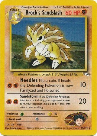 Brock's Sandslash 23/132  - Unlimited Gym Heroes - Rare