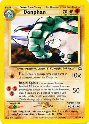 Donphan 021/111  - Unlimited Neo Genesis - Rare
