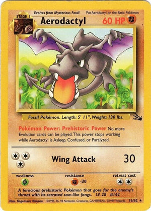 Aerodactyl 16/62  - Unlimited Fossil - Rare