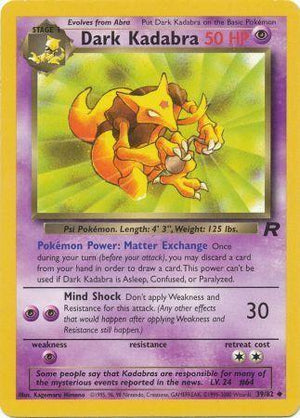 Dark Kadabra 039/82  - Unlimited Team Rocket - Uncommon