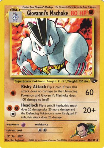 Giovanni's Machoke 42/132  - Unlimited Gym Challenge - Uncommon