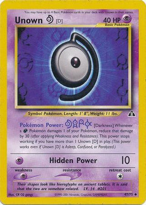 Unown [D] 047/75  - Unlimited Neo Discovery - Uncommon