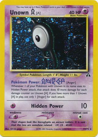 Unown [A] 14/75  - Unlimited Holofoil Neo Discovery - Holo Rare