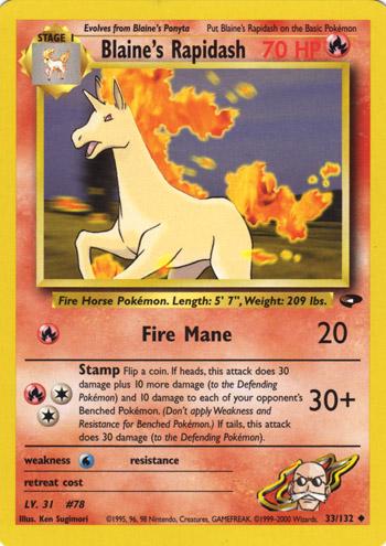 Blaine's Rapidash 33/132  - Unlimited Gym Challenge - Uncommon