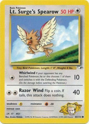 Lt. Surge's Spearow 83/132  - Unlimited Gym Heroes - Common