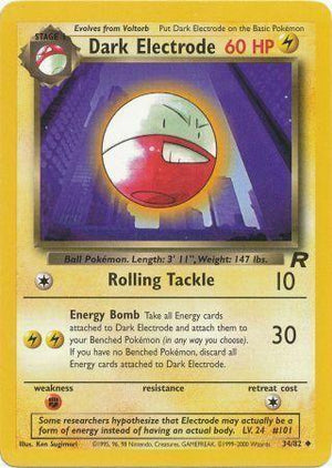 Dark Electrode 034/82  - Unlimited Team Rocket - Uncommon