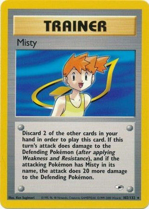 Misty 102/132  - Unlimited Gym Heroes - Rare
