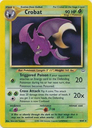 Crobat 4/64  - Unlimited Holofoil Neo Revelation - Holo Rare
