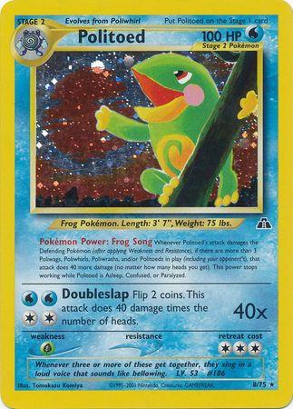 Politoed 8/75  - Unlimited Holofoil Neo Discovery - Holo Rare