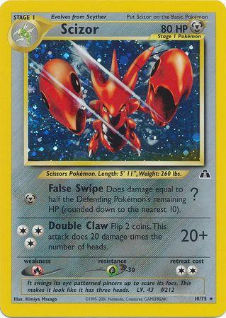 Scizor 10/75  - Unlimited Holofoil Neo Discovery - Holo Rare