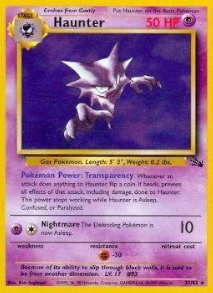 Haunter 21/62  - Unlimited Fossil - Rare