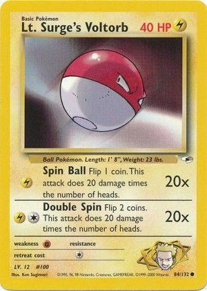 Lt. Surge's Voltorb 84/132  - Unlimited Gym Heroes - Common