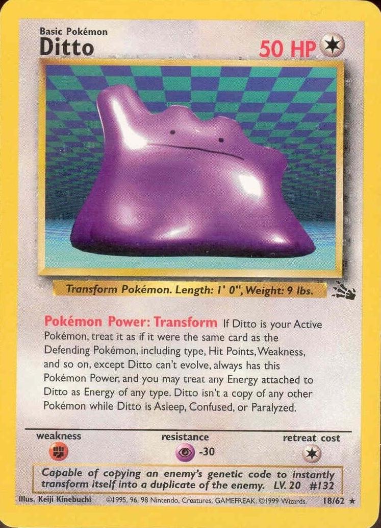 Ditto 018/62  - Unlimited Fossil - Rare