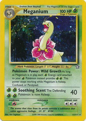 Meganium 11/111  - Unlimited Holofoil Neo Genesis - Holo Rare