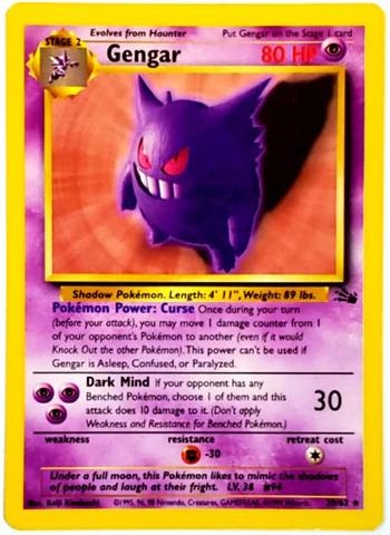 Gengar 20/62  - Unlimited Fossil - Rare