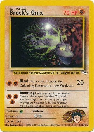 Brock's Onix 21/132  - Unlimited Gym Heroes - Rare