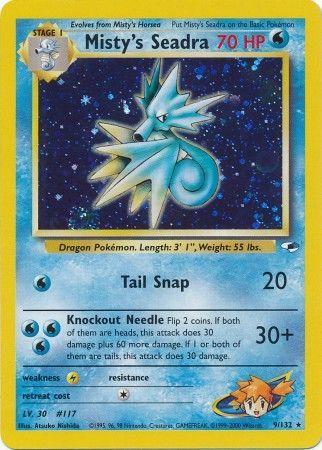 Misty's Seadra 9/132  - Unlimited Holofoil Gym Heroes - Holo Rare