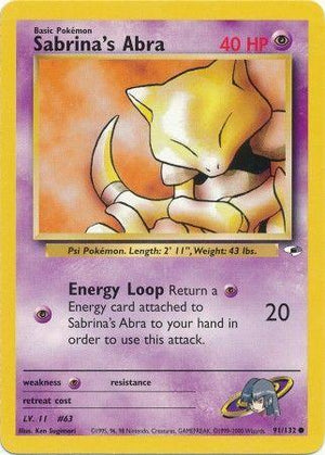 Sabrina's Abra 091/132  - Unlimited Gym Heroes - Common