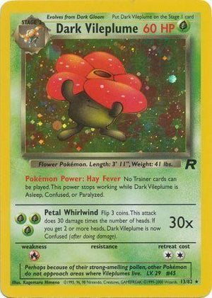 Dark Vileplume 13/82  - Unlimited Holofoil Team Rocket - Holo Rare