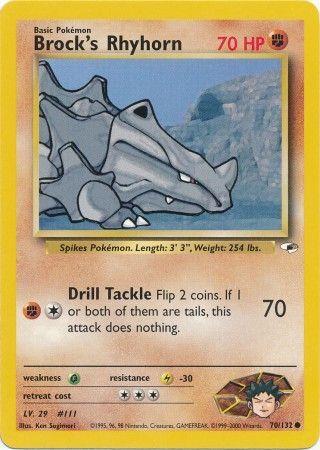 Brock's Rhyhorn 70/132  - Unlimited Gym Heroes - Common