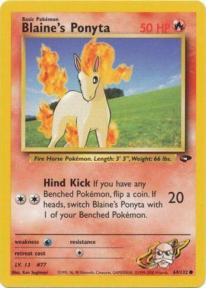 Blaine's Ponyta 064/132  - Unlimited Gym Challenge - Common