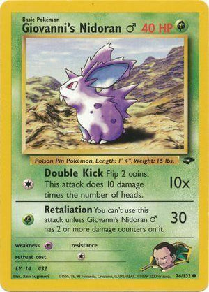 Giovanni's Nidoran M 076/132  - Unlimited Gym Challenge - Common