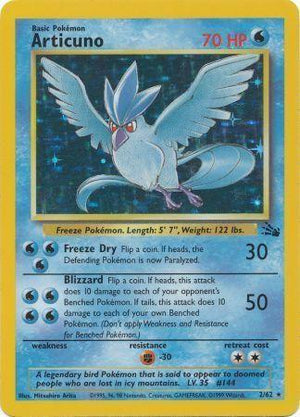 Articuno 2/62  - Unlimited Holofoil Fossil - Holo Rare
