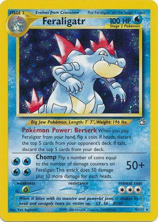 Feraligatr 4/111  - Unlimited Holofoil Neo Genesis - Holo Rare