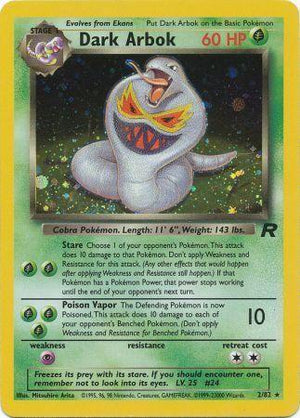 Dark Arbok (2) (2) 002/82  - Unlimited Holofoil Team Rocket - Holo Rare