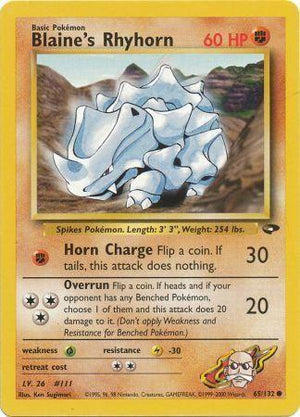 Blaine's Rhyhorn 65/132  - Unlimited Gym Challenge - Common