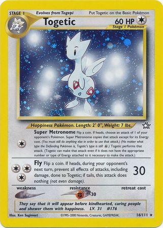 Togetic 016/111  - Unlimited Holofoil Neo Genesis - Holo Rare