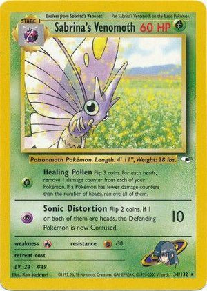 Sabrina's Venomoth 34/132  - Unlimited Gym Heroes - Rare