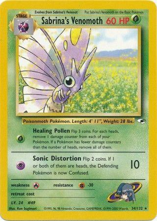 Sabrina's Venomoth 34/132  - Unlimited Gym Heroes - Rare