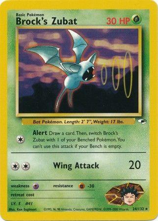 Brock's Zubat 24/132  - Unlimited Gym Heroes - Rare