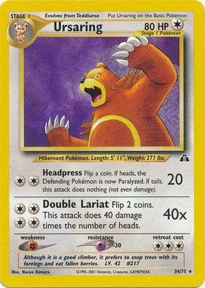 Ursaring (34) (34) 034/75  - Unlimited Neo Discovery - Rare