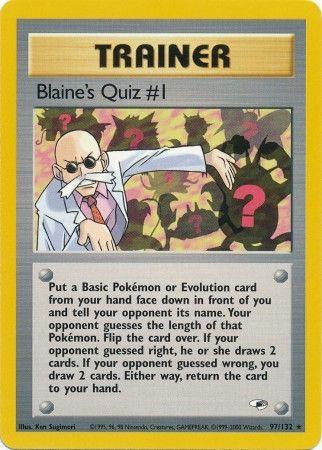 Blaine's Quiz #1 97/132  - Unlimited Gym Heroes - Rare
