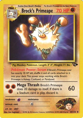 Brock's Primeape 35/132  - Unlimited Gym Challenge - Uncommon