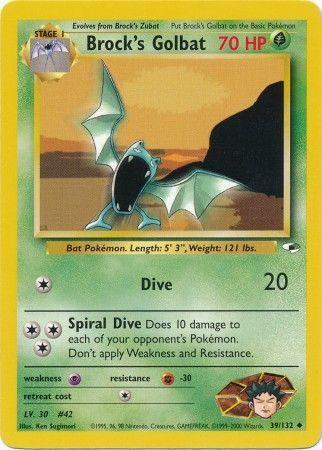 Brock's Golbat 39/132  - Unlimited Gym Heroes - Uncommon