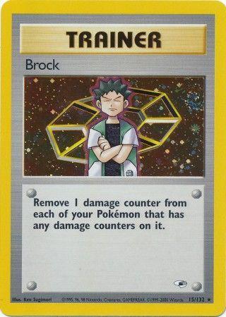 Brock 15/132  - Unlimited Holofoil Gym Heroes - Holo Rare