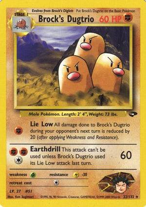 Brock's Dugtrio 22/132  - Unlimited Gym Challenge - Rare