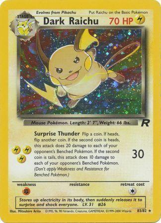 Dark Raichu 83/82  - Unlimited Holofoil Team Rocket - Secret Rare