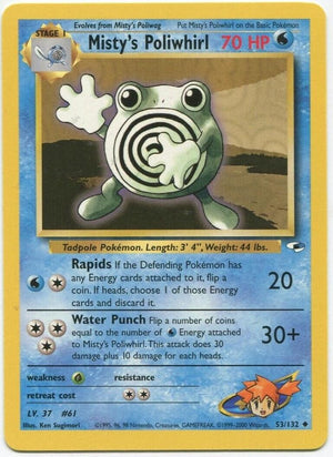 Misty's Poliwhirl 053/132  - Unlimited Gym Heroes - Uncommon