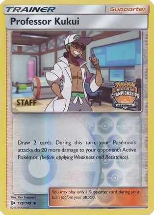 Professor Kukui (Regional Championships) [Staff] 128/149  - Reverse Holofoil League & Championship Cards - Promo