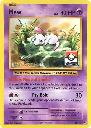Mew (League Challenge) [1st Place] 053/108  - Holofoil League & Championship Cards - Promo