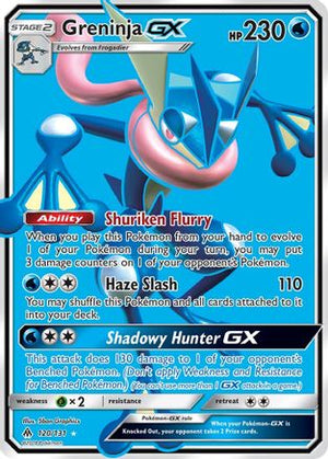 Greninja GX (Full Art) 120  - Holofoil SM  Forbidden Light - Ultra Rare